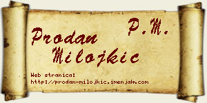 Prodan Milojkić vizit kartica